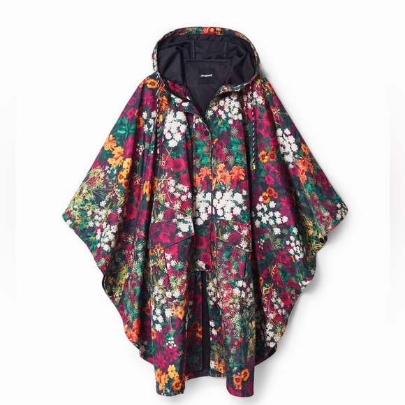Desigual Jackets & Blazers - Desigual Floral Rain Poncho